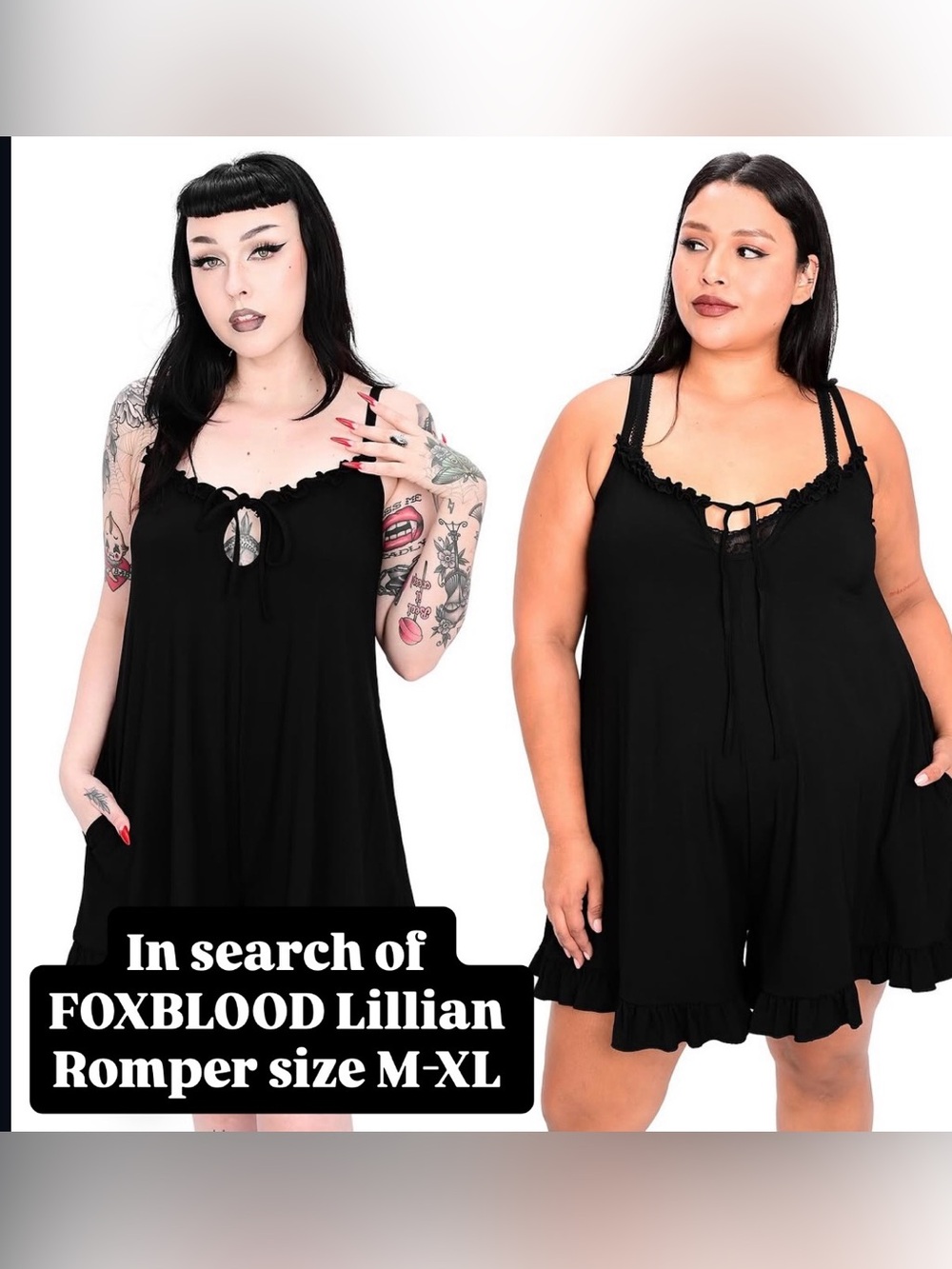 ISO FOXBLOOD Lillian Tie-Front Romper Slip SIZE M